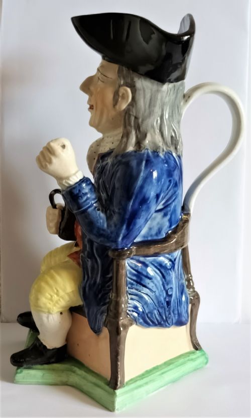 ANTIQUE ENGLISH VICTORIAN STAFFORDSHIRE POTTERY SQUIRE TOBY JUG - ADDITIONAL PHOTO 1