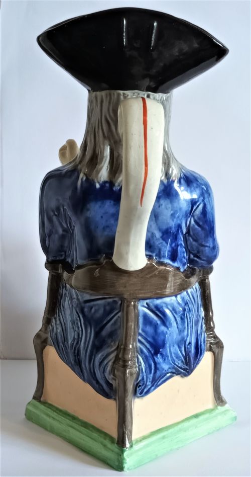 ANTIQUE ENGLISH VICTORIAN STAFFORDSHIRE POTTERY SQUIRE TOBY JUG - ADDITIONAL PHOTO 2