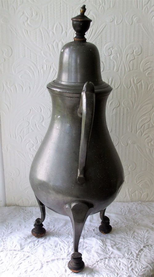 ANTIQUE DUTCH OR ENGLISH GEORGIAN PEWTER COFFEE URN - ADDITIONAL PHOTO 1