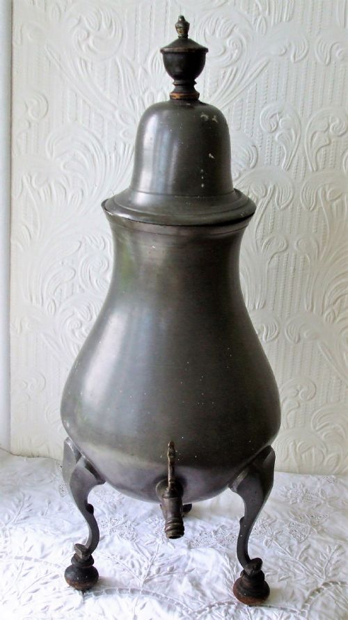 ANTIQUE DUTCH OR ENGLISH GEORGIAN PEWTER COFFEE URN - ADDITIONAL PHOTO 3