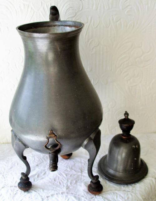 ANTIQUE DUTCH OR ENGLISH GEORGIAN PEWTER COFFEE URN - ADDITIONAL PHOTO 5