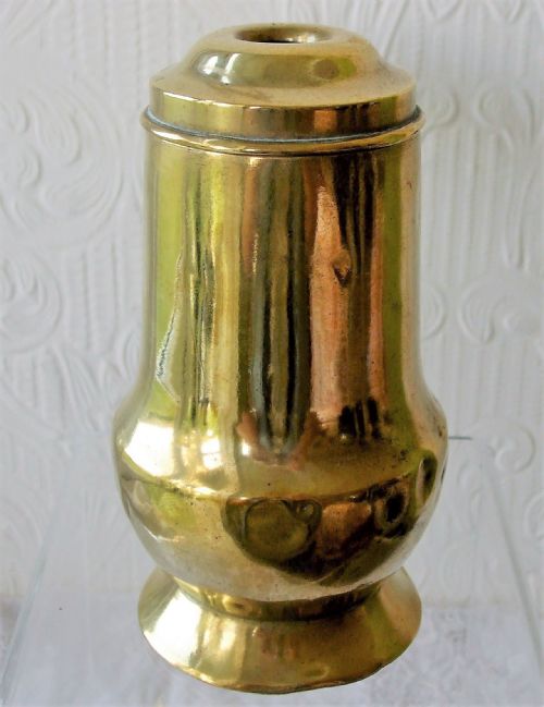 ANTIQUE DUTCH OR ENGLISH GEORGIAN BRASS CHOCOLATE POT - ADDITIONAL PHOTO 4