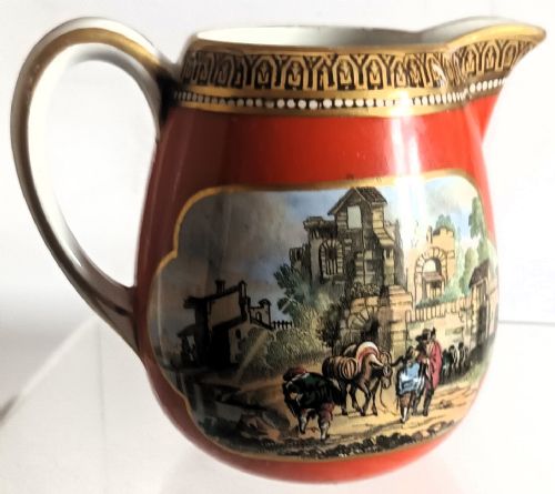 ANTIQUE ENGLISH VICTORIAN PRATTWARE POTTERY CREAM JUG - ADDITIONAL PHOTO 2