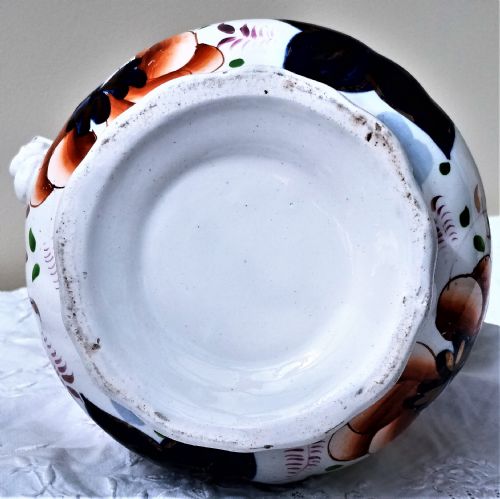 ANTIQUE VICTORIAN GAUDY WELSH DRAPE PATTERN POTTERY JUG - ADDITIONAL PHOTO 5