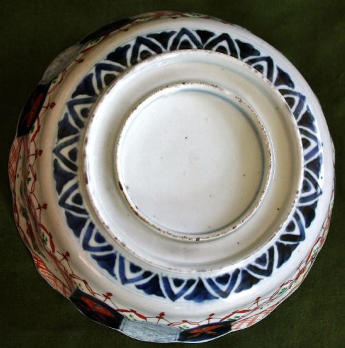 ANTIQUE JAPANESE MEIJI PERIOD IMARI SCALLOP EDGE PORCELAIN BOWL - ADDITIONAL PHOTO 5