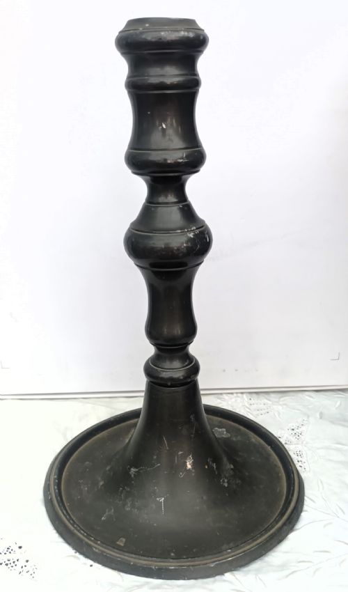 ANTIQUE ENGLISH STUART PEWTER CANDLESTICK - ADDITIONAL PHOTO 2