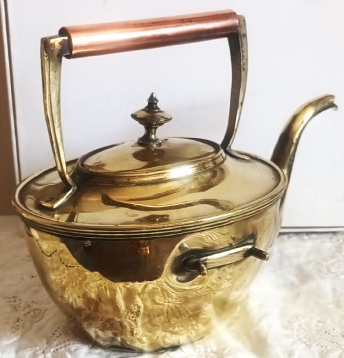 ANTIQUE ENGLISH VICTORIAN BRASS AND COPPER SPIRIT KETTLE WILLIAM SOUTTER SONS - ADDITIONAL PHOTO 4