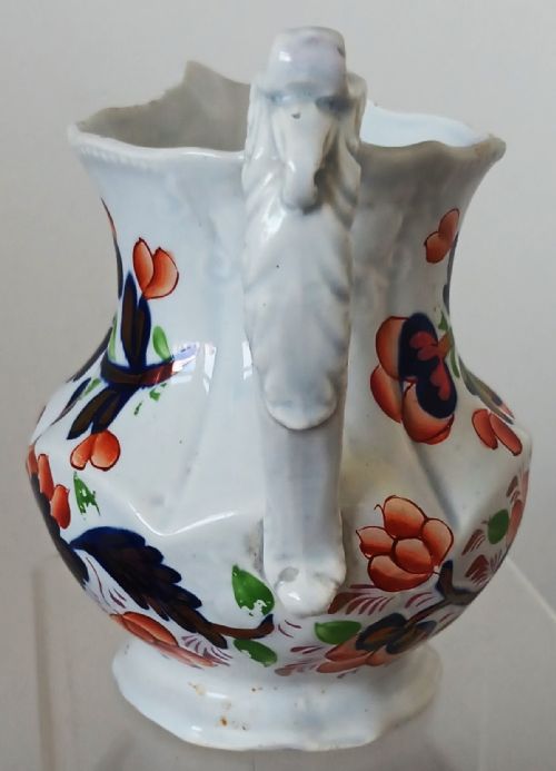 ANTIQUE VICTORIAN GAUDY WELSH GRAPE PATTERN POTTERY JUG - ADDITIONAL PHOTO 1