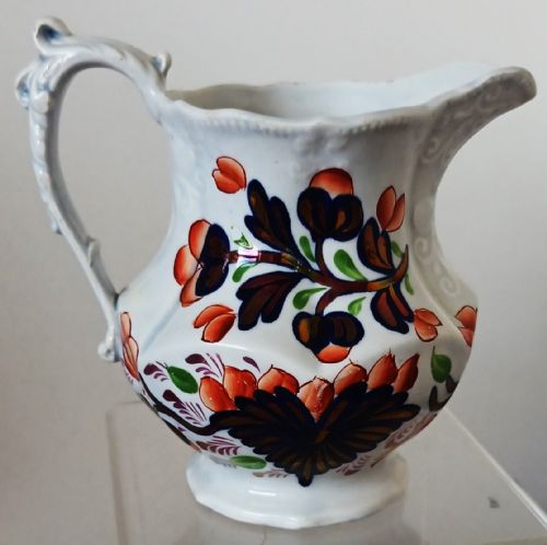 ANTIQUE VICTORIAN GAUDY WELSH GRAPE PATTERN POTTERY JUG - ADDITIONAL PHOTO 2