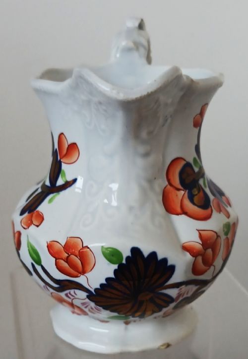 ANTIQUE VICTORIAN GAUDY WELSH GRAPE PATTERN POTTERY JUG - ADDITIONAL PHOTO 3