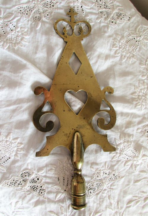 Antique English Victorian Friendly Society Brass Pole Head ~ Paulton