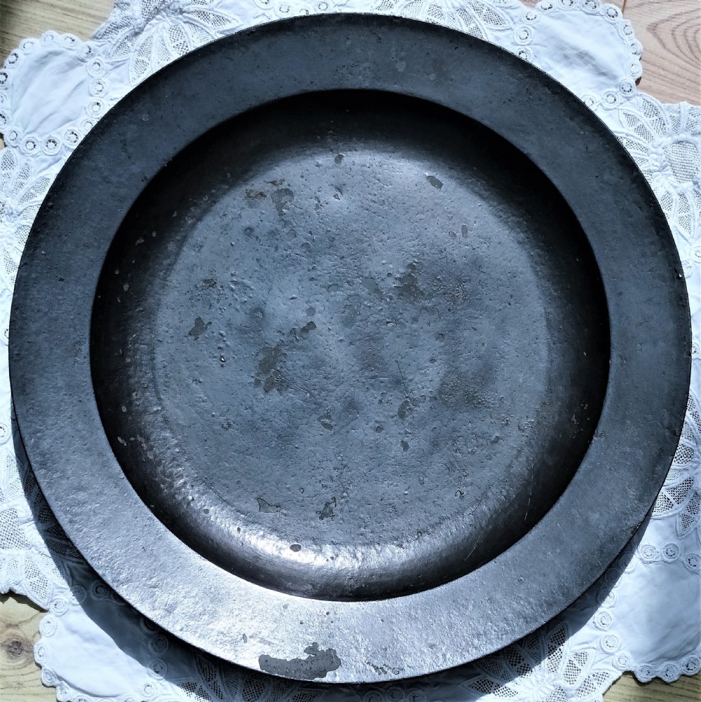 Antique English Georgian Pewter Dish / Charger ~ Samuel Smith ~ Cotterell 4380