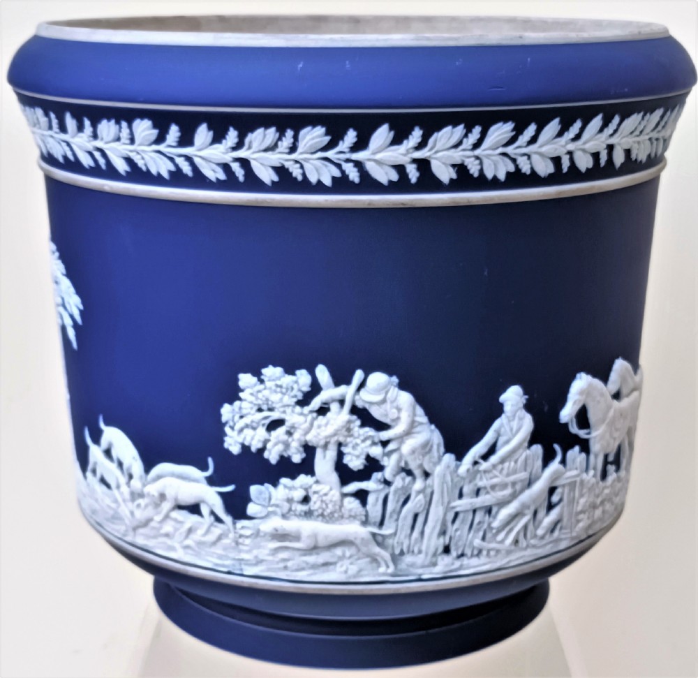 Antique English Victorian Blue Jasper Ware Jardiniere ~ William Adams & Sons