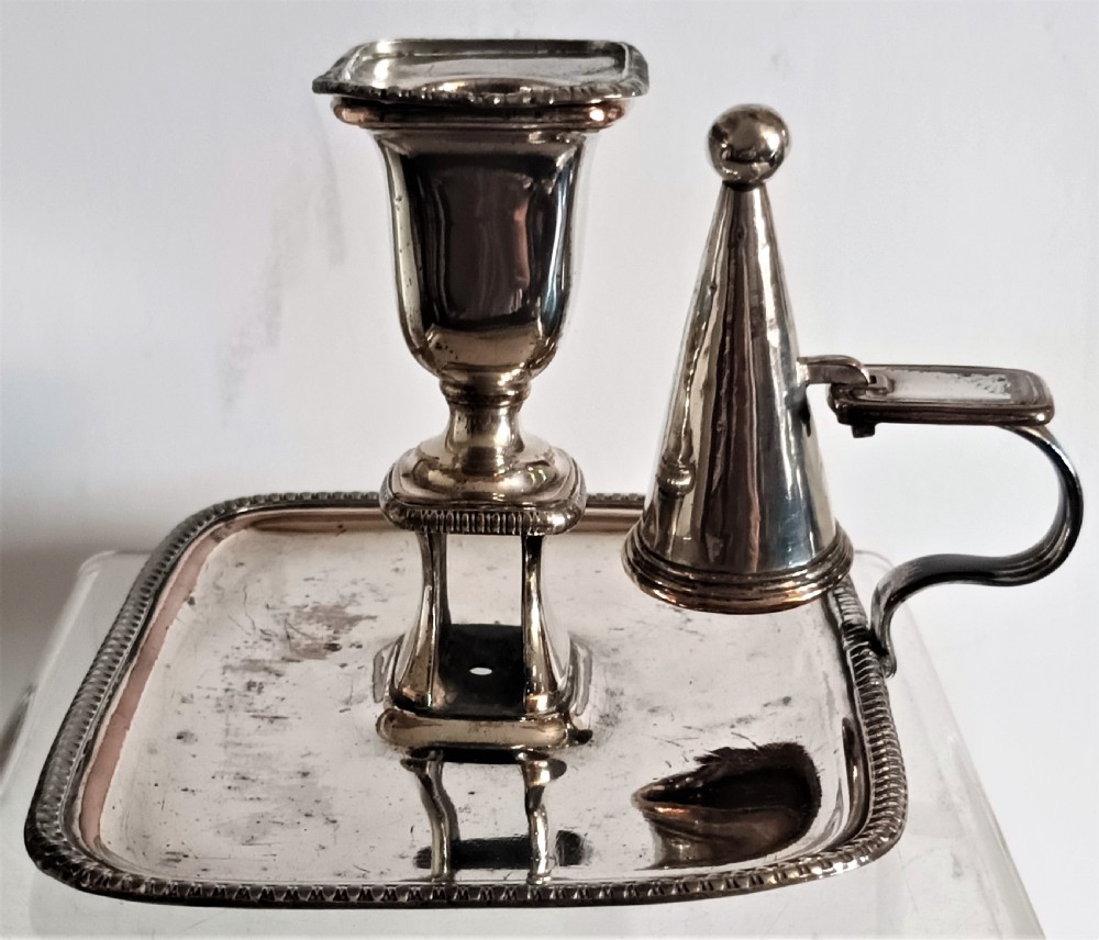 Antique English Georgian Old Sheffield Plate Chamberstick