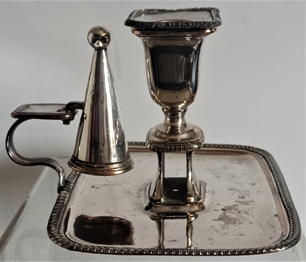 Antique English Georgian Old Sheffield Plate Chamberstick View III