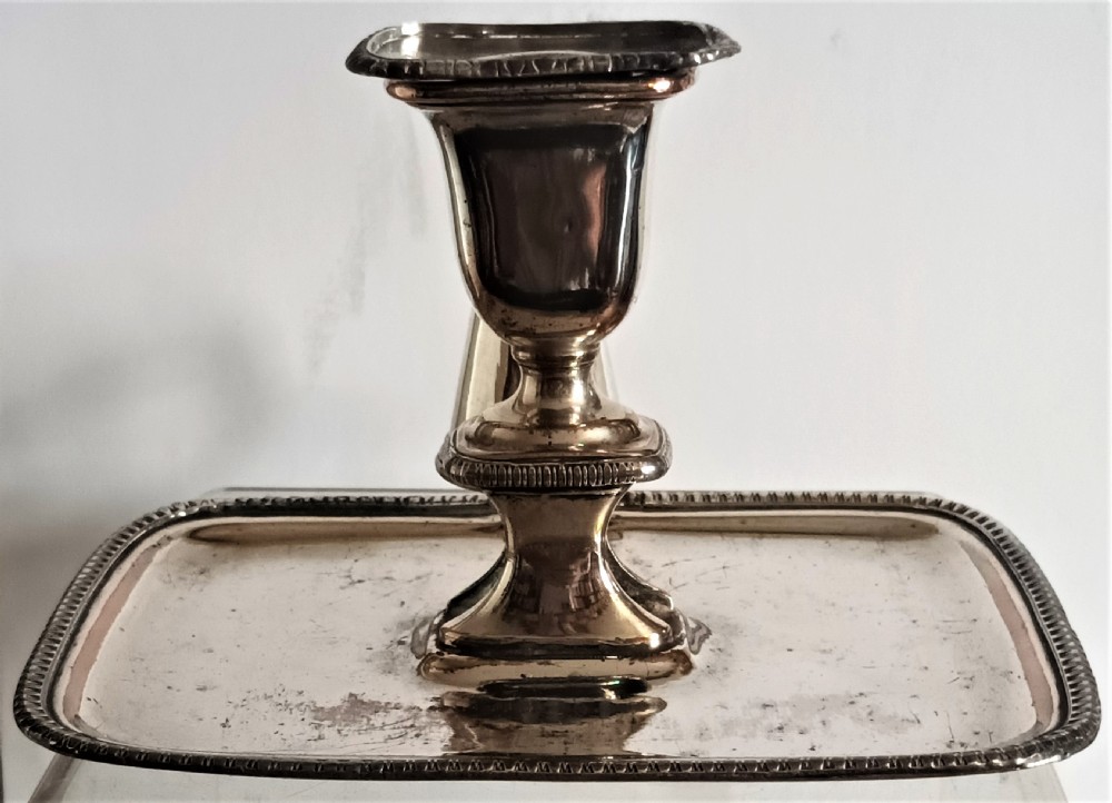 Antique English Georgian Old Sheffield Plate Chamberstick View IV
