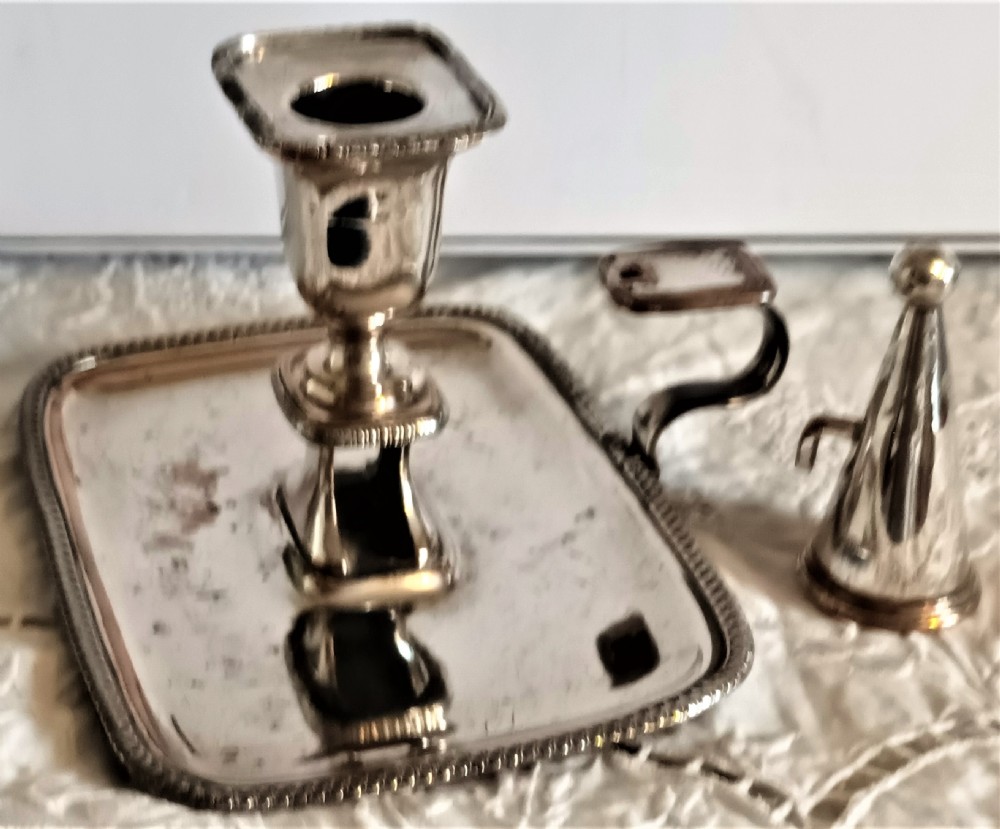 Antique English Georgian Old Sheffield Plate Chamberstick View VI