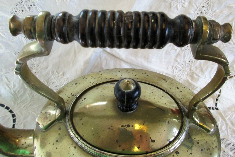 Antique English Georgian Brass Kettle ~ William Soutter & Sons View V