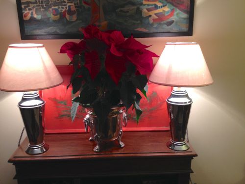 Pair Art Deco Table Lamps in Chrome