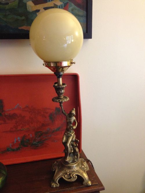 Art Nouveau Bronze  Table Lamp