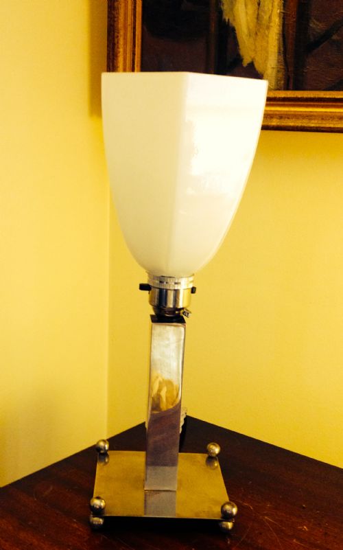 Original Art Deco Console or Desk Lamp in Chrome