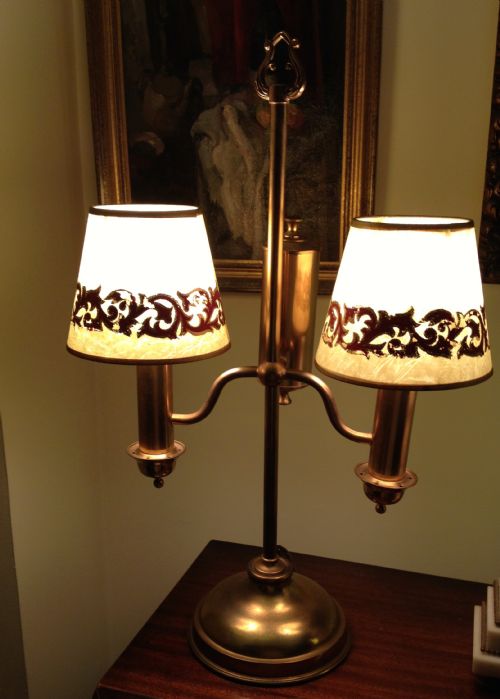 1920 Student/desk  Oil Lamp Converted.