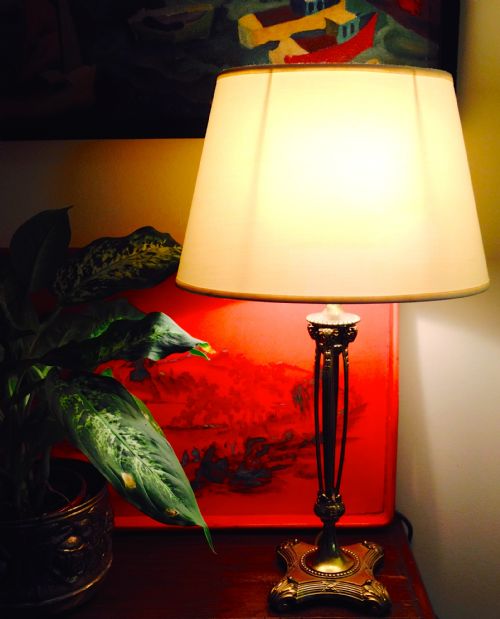 French Empire Table Lamp in Bronze
