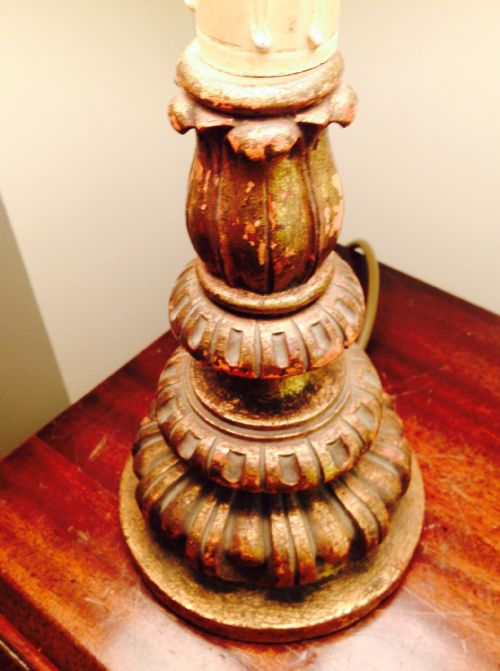 1920 Italian Gilt Wood Lamp Base