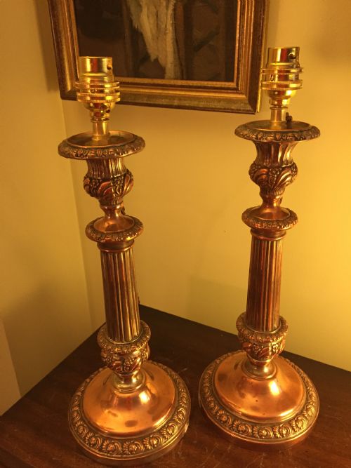 Napoleon III Table Lamps Copper