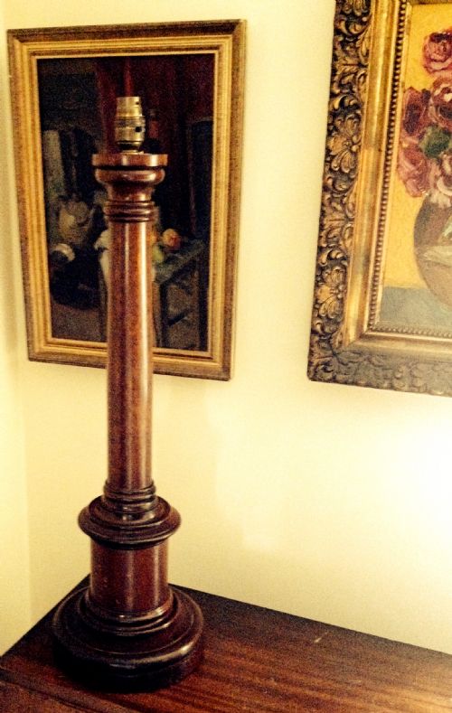 Imposing Edwardian Obelisk Table /Desk Lamp