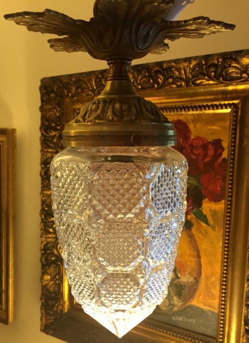 Wonderful Art Nouveau Ceiling Light Bronze