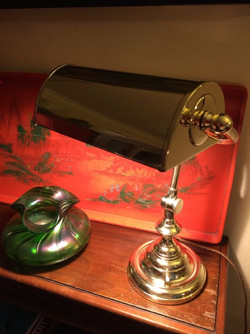 Handsome Adjustable Banker's Lamp Brass