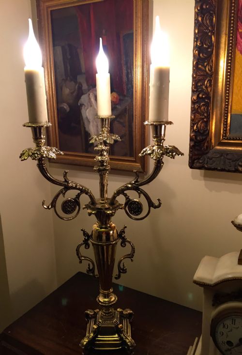 Napoleon III Three Branch Candelabra Converted
