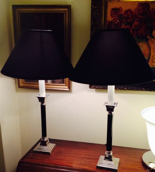 Handsome Pair Silver Plated Console Columns