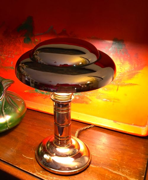 Classic Art Deco Mushroom Desk Lamp Copper