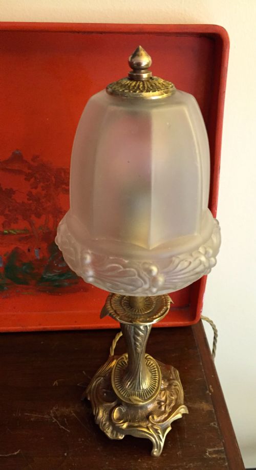 NAPOLEON III CONSOLE LAMP BRONZE AND FROSTED GLASS - ADDITIONAL PHOTO 4