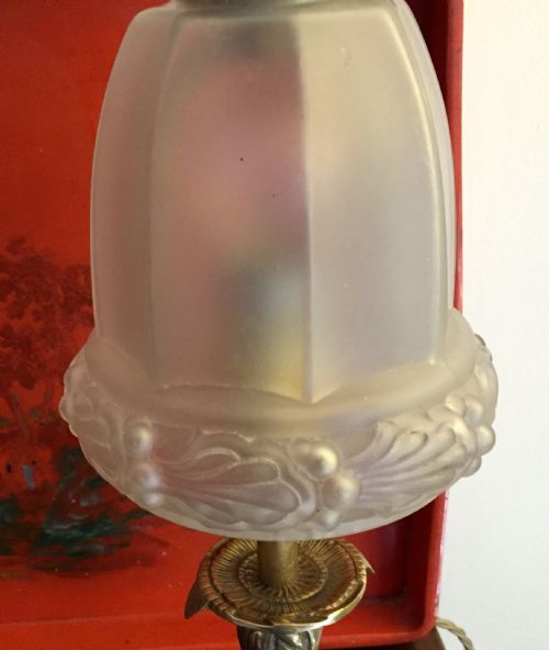 NAPOLEON III CONSOLE LAMP BRONZE AND FROSTED GLASS - ADDITIONAL PHOTO 5