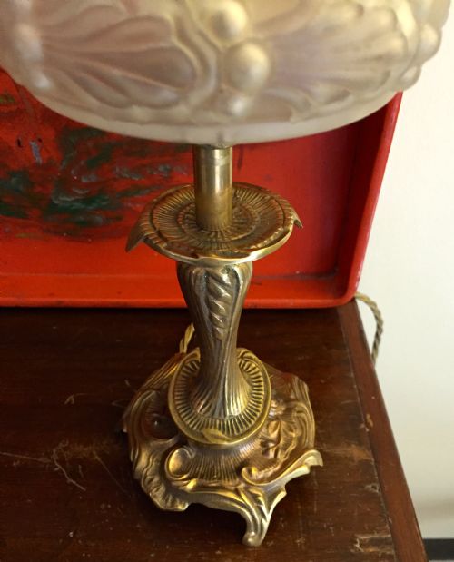 NAPOLEON III CONSOLE LAMP BRONZE AND FROSTED GLASS - ADDITIONAL PHOTO 6