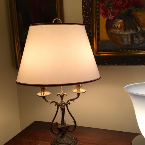 French 1900 Dual  Lamp Bronze