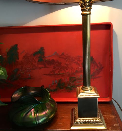 Handsome Obelisk Table Desk Lamp Solid Brass