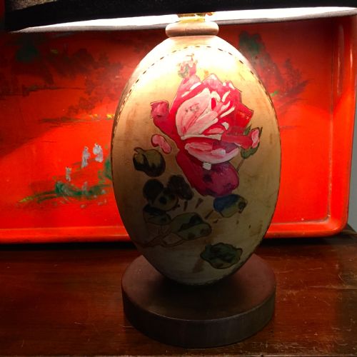 1900 Enamelled Rustic Oval Lamp Russian