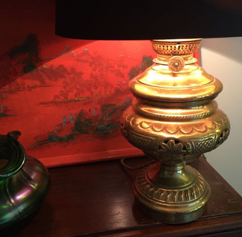 Wonderful 1800 Converted French Oil Lamp  Stamped