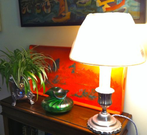Large Silver Table Lamp