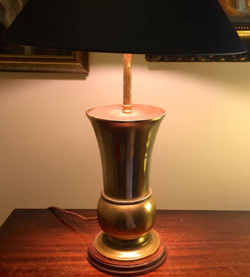 Wonderful Late  Victorian  Urn Table Lamp Solid Brass on Mahogany Base