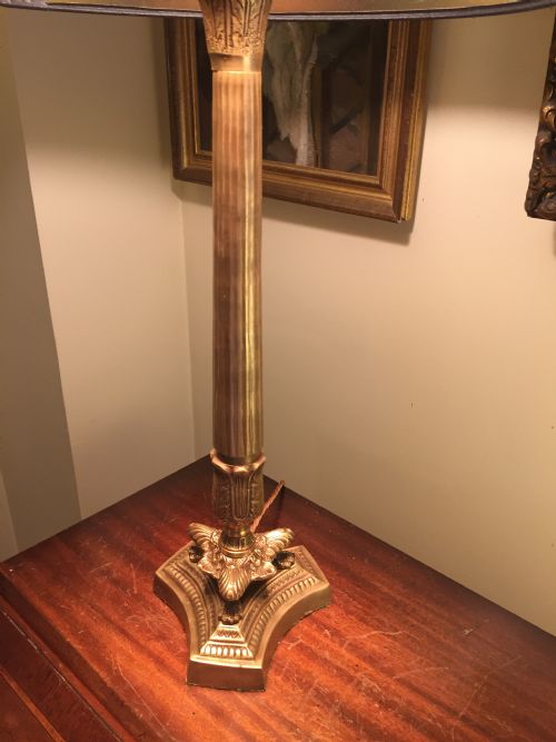 Tall Empire Style Table Lamp Bronze