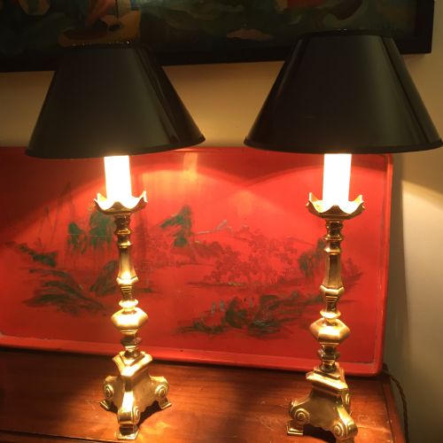 Impressive Pair Arts and Crafts  Table Lamps