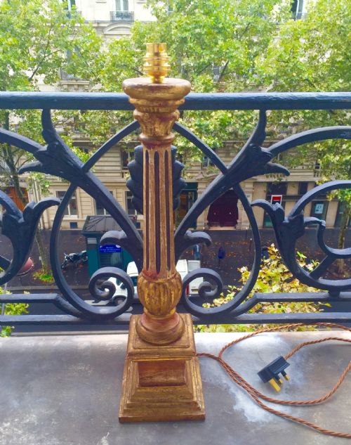 Tall Traditional Table Lamp Obelisk Gilt Wood