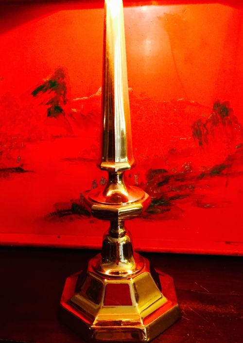 DECORATIVE TABLE LAMP BRASS AND PORCELAIN DE BISCUIT - ADDITIONAL PHOTO 3