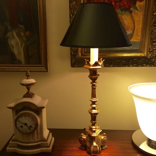 Handsome Tall Arts & Crafts Table Lamp Bronze