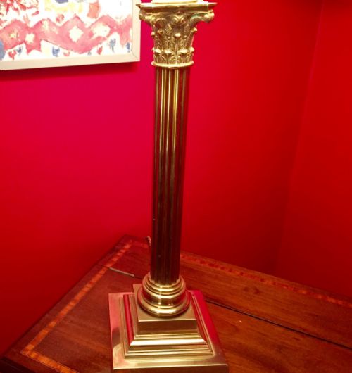 Handsome Edwardian Corinthian Column Brass